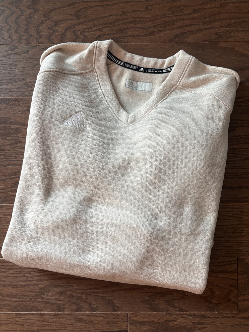 adidas Men's Light Cream V-Neck Sweater
